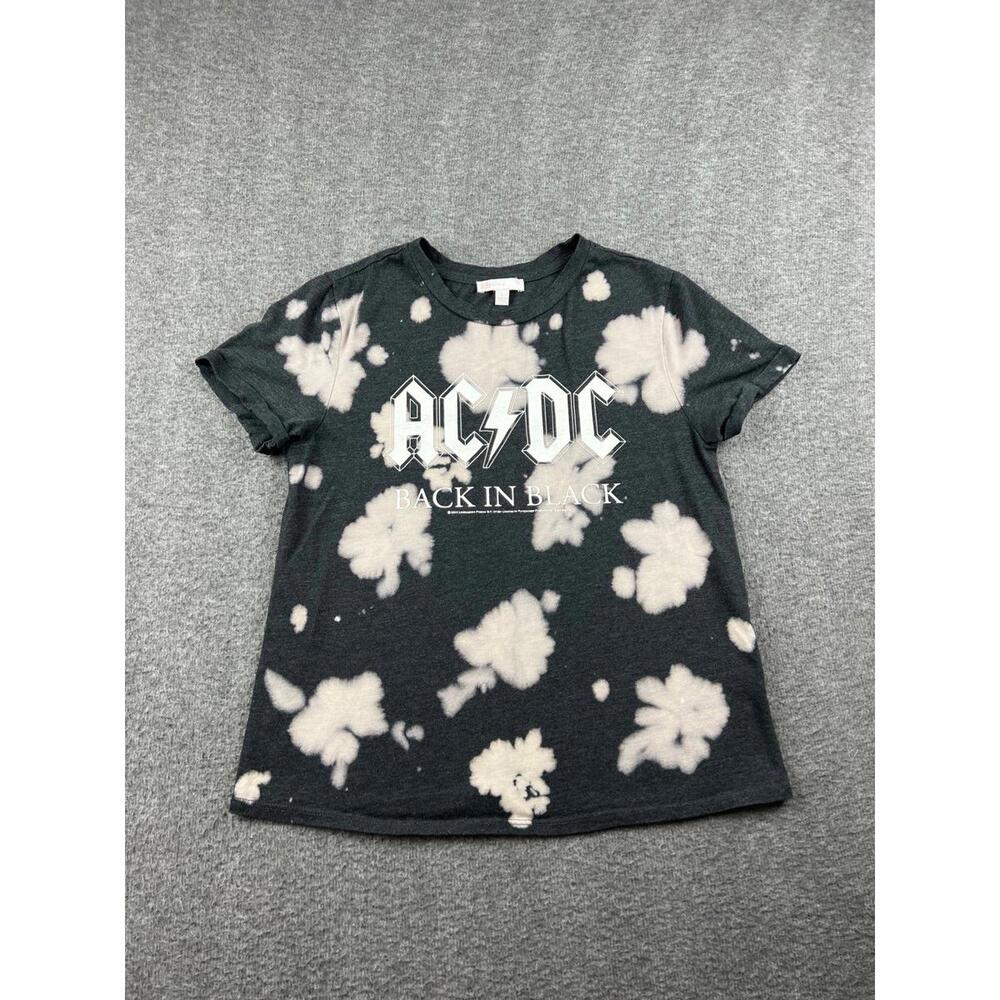 ACDC Back in Black Distressed Graphic Tee Size Large